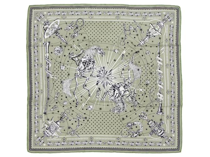 Hermès Bandana en soie Hermes en kaki  ref.1752247