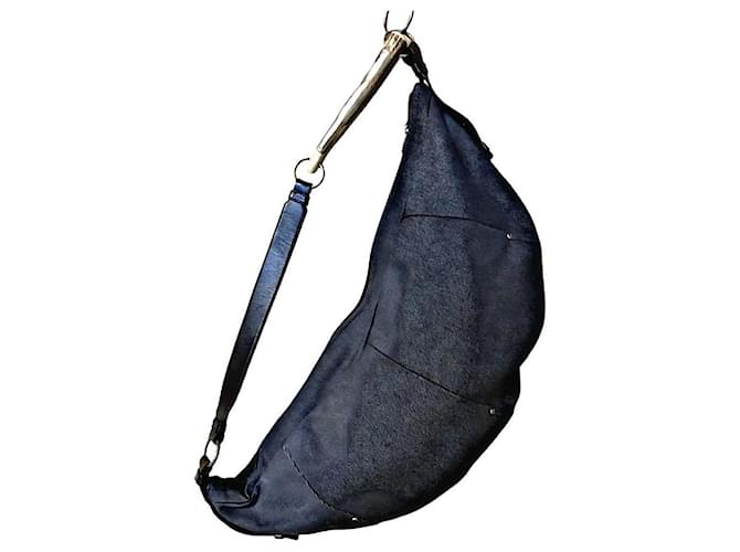 Yves Saint Laurent Sac Mombasa en denim authentique YSL Tom Ford rare et grand Bleu 