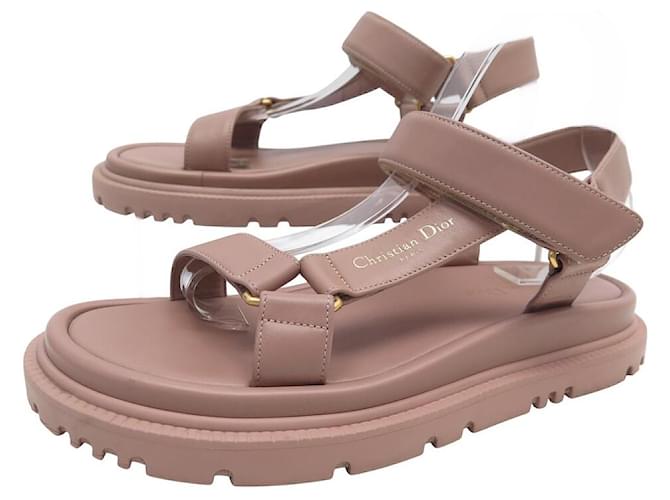 NINE DIOR SHOES SANDALS D WAVE KCQ893LAB 38 PINK LEATHER +