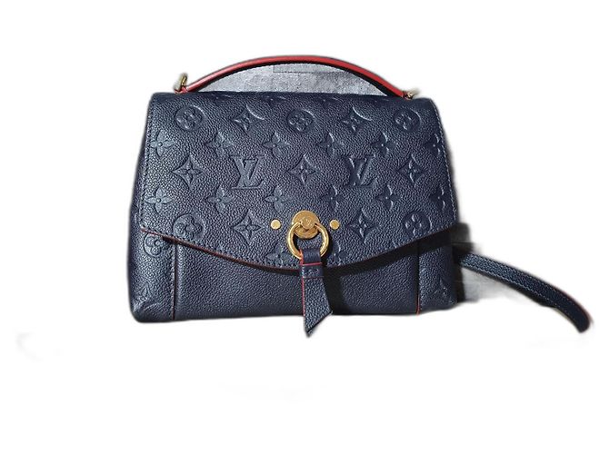 Louis Vuitton Bianco BB Marino Rosso Impronta Pelle Blu