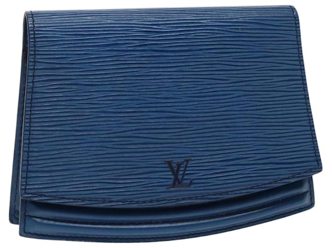 LOUIS VUITTON Epi Cinto Tilsitt Pochette Pouch Azul M52605 LV Auth ar12633 Couro  ref.1753162