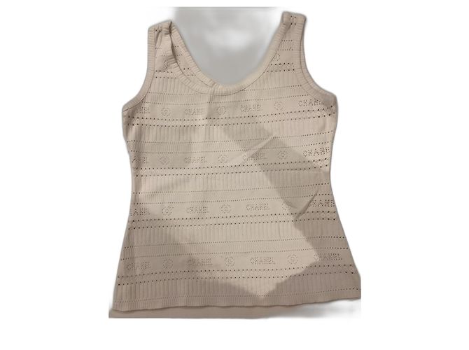 Top de Chanel en algodón blanco