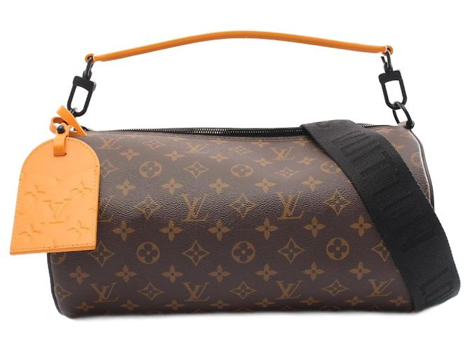 Bolsa Soft Polochon MM Louis Vuitton Marrom Dourado Laranja