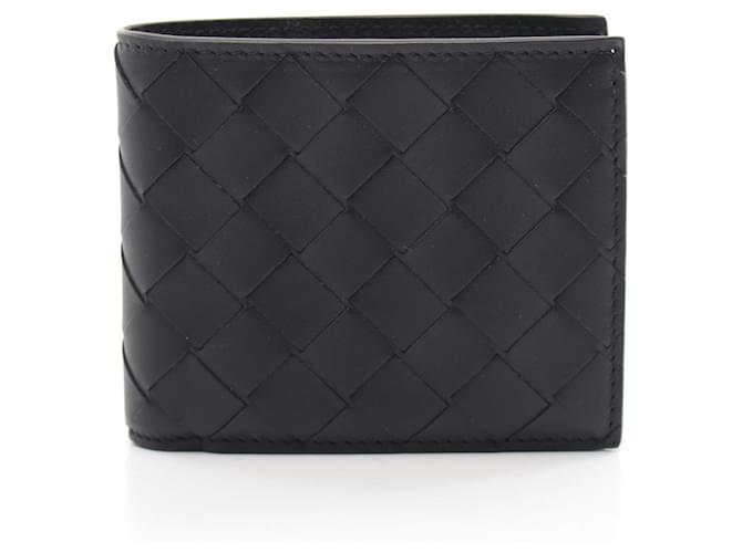 Bottega Veneta Intrecciato Bi-fold Wallet Black Leather  ref.1753783