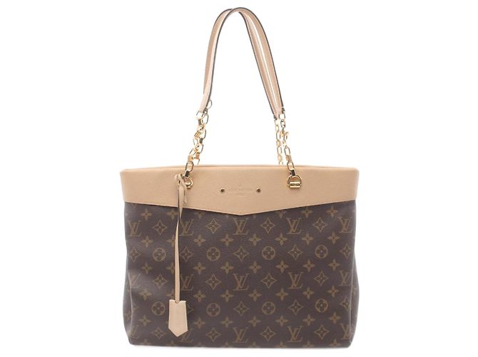 Borsa tote Pallas Shopper Monogram Dune di Louis Vuitton Marrone Beige