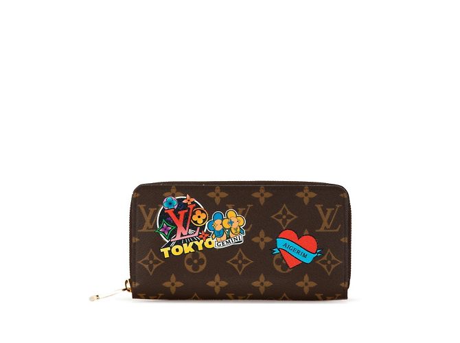 Louis Vuitton Monogram Vivienne TYO Patch Round Long Wallet Brown