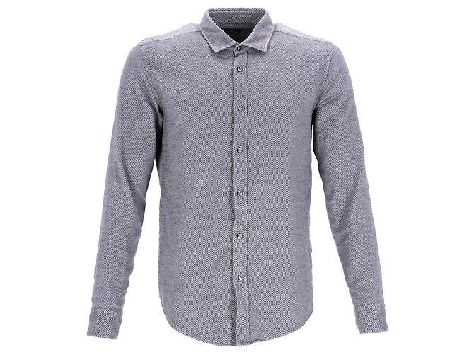 Hugo Boss Camicia button-down Boss Hug Boss Slim Fit in cotone grigio