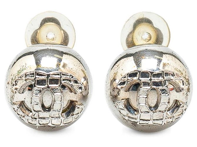 Orecchini Chanel Coco Mark Ball Argento 