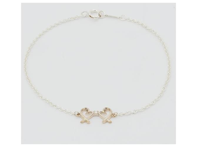Tiffany & Co Pulseira Duplo Coração Amoroso Tiffany Paloma Picasso Prata Prata  ref.1754956