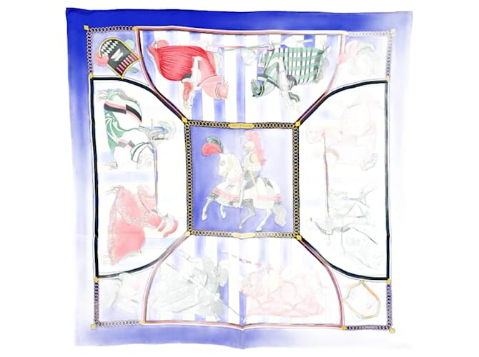 Hermès Hermes Blue Multi-color Silk Scarf Multiple colors  ref.1755449