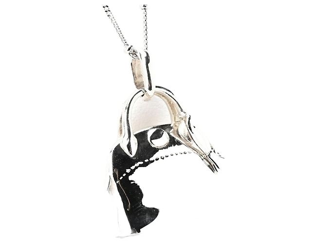 Hermès Collana Portapillole Hermes Amuleto Bolide Argento