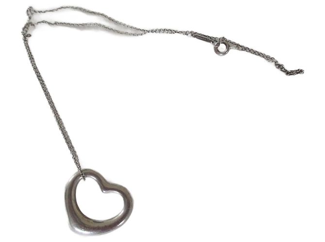 Tiffany & Co Collar de plata, corazón abierto.