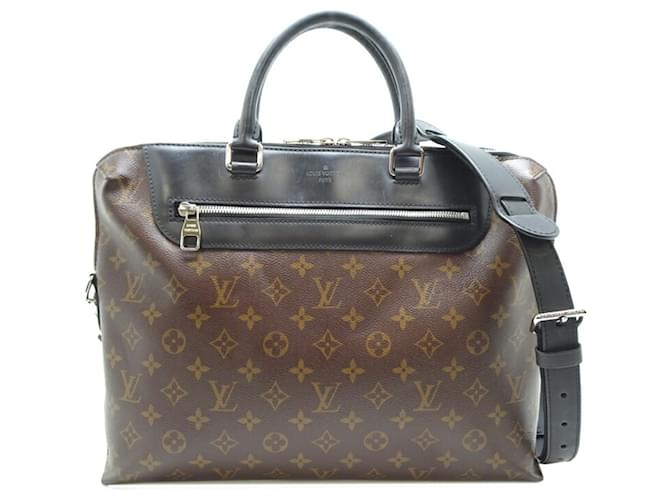 Louis Vuitton Porte Document Men's Handbag Brown Black Patent leather  ref.1755987