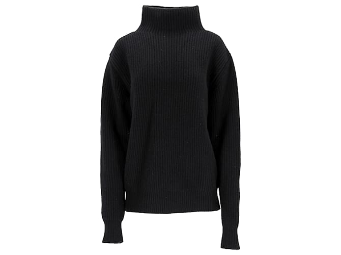 Autre Marque  Mr. P. Knitted Turtle Neck Sweater in Black Wool  ref.1756388