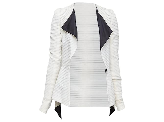 Autre Marque Gareth Pugh Runway plisse silk draped biker White Cream  ref.1756410