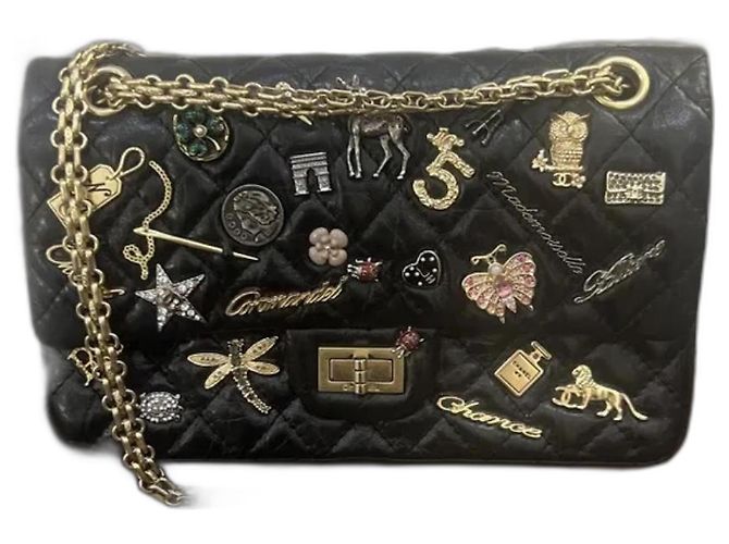 2.55 Borsa a mano Chanel in pelle nera Nero