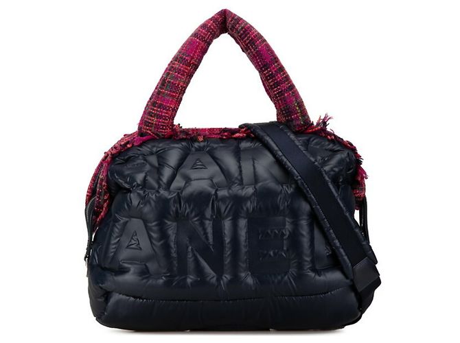 Bolsa Chanel Doudone Coconneige Rosa Azul marinho