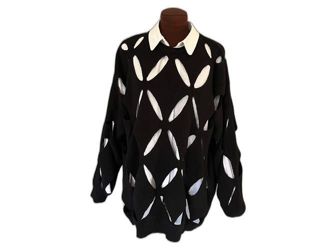 Pull ajouré noir Valentino