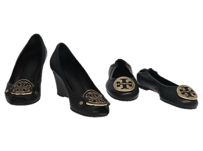 TORY BURCH Pumps Leder 2Set Schwarz Auth ti2175 