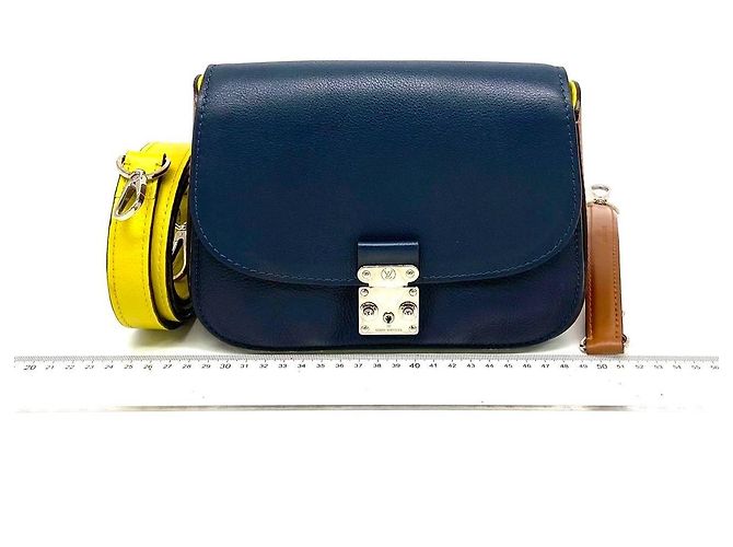 Louis Vuitton Bolso de cuero Vivienne S Rock Castaño Azul Amarillo