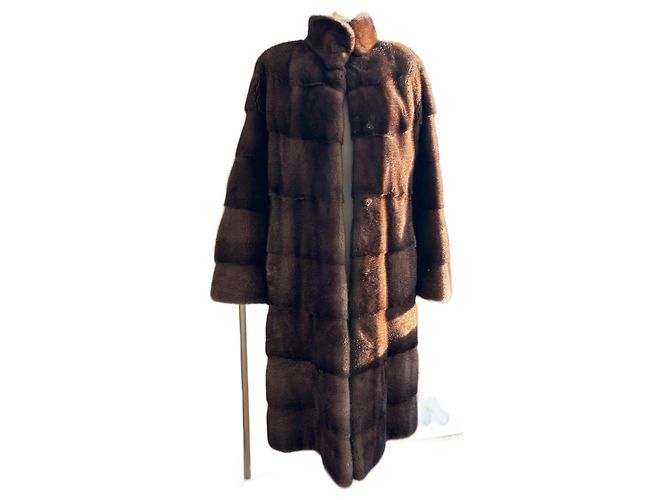 Autre Marque Minkmantel Schokolade