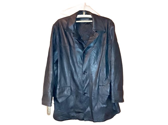 Ventcouvert Oversized weiche schwarze Lammlederjacke, hergestellt in Frankreich