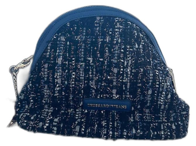 Conjunto de duas bolsas Trussardi de couro azul marinho