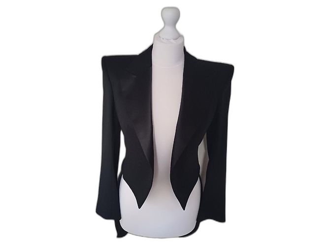 Balmain Tailcoat Blazer Black Wool