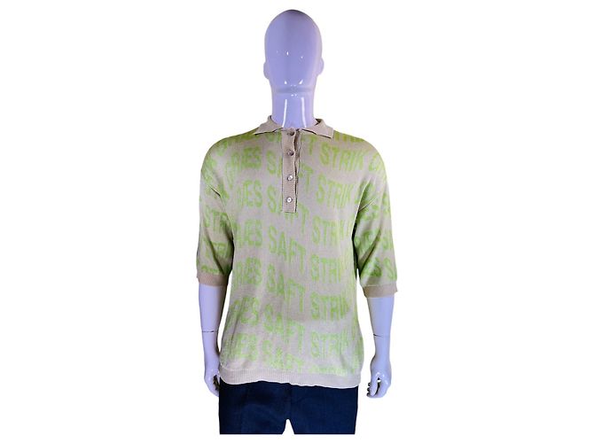 Henrik Vibskov Monogram Saft Strik Polo Shirt Grün