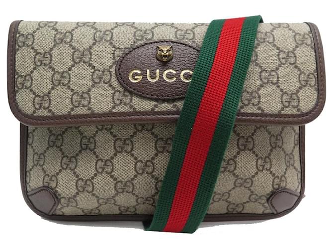 NEW GUCCI NEO VINTAGE GG SUPREME 493930 BROWN CANVAS BELT BAG