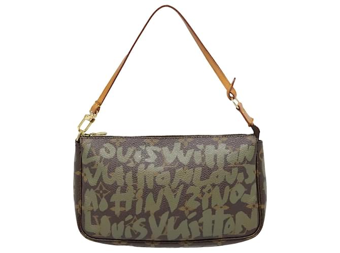 Pochette Accessoire Louis Vuitton Marrom Lona  ref.1758508