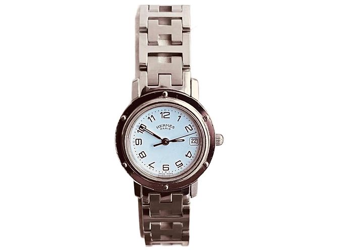 Relógio Hermès Clipper Sport aço mostrador branco 24mm