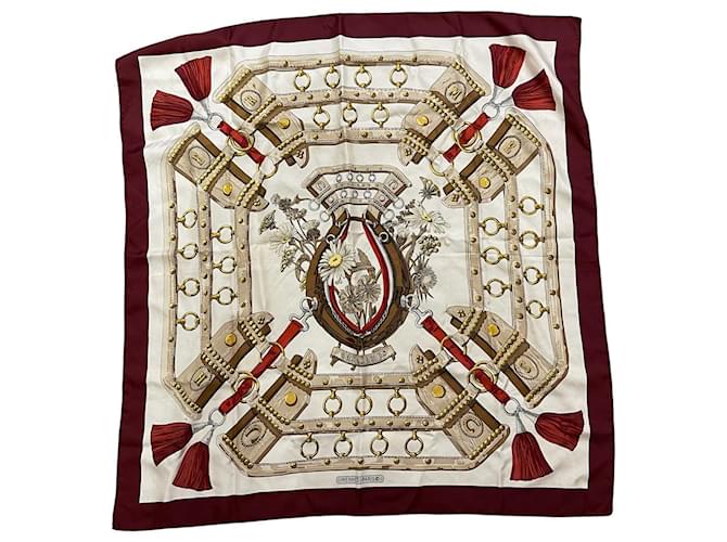 Hermès HERMES Silk handkerchief T.  Silk Dark red  ref.1758916