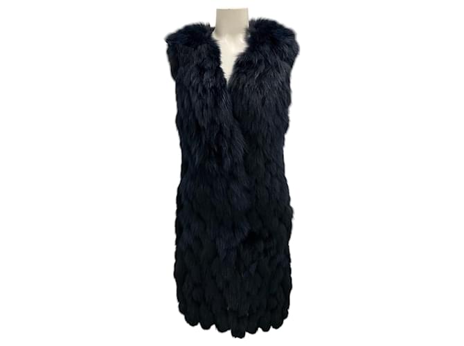 Autre Marque J. Mendel Navy Blue Genuine Fur Vest  ref.1758948