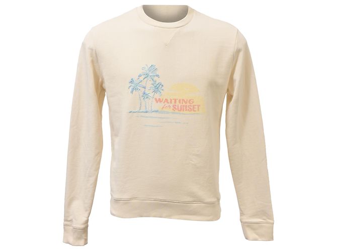 Sudadera con estampado gráfico de Saint Laurent en algodón amarillo pastel