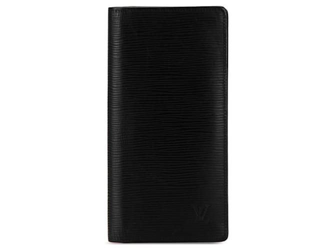 Louis Vuitton Epi Portofois Brazza Long Wallet Black  ref.1760165