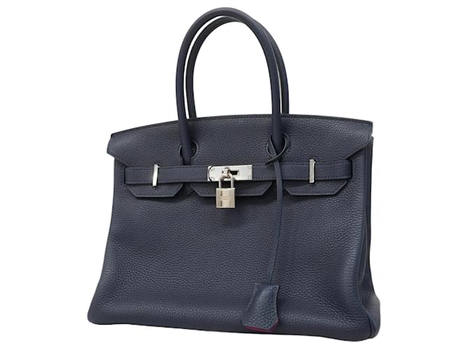Hermès Hermes Birkin 30 Verso Handbag Blue Purple Leather  ref.1761258
