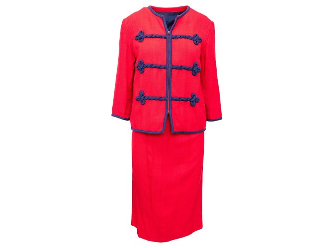 Autre Marque Set giacca e gonna vintage Collection Privée Rosso