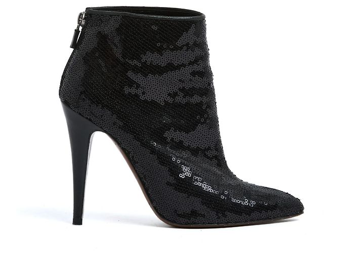 Stivaletti Walter Steiger EU37.5 Nero Paillettes e Seta UK4.5 US7