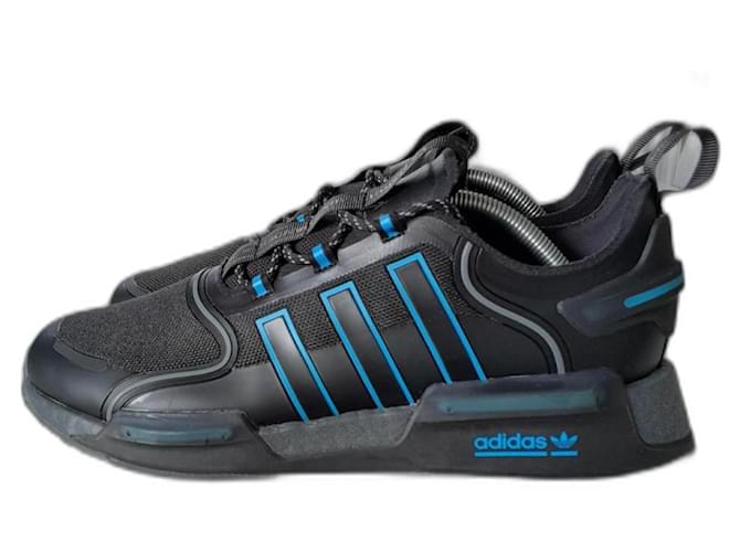 Adidas NMD V3 BLACK PULSE BLUE Leather Nylon ref.1763277