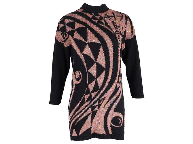 Robe mini en pull Emilio Pucci en polyamide rose et noir