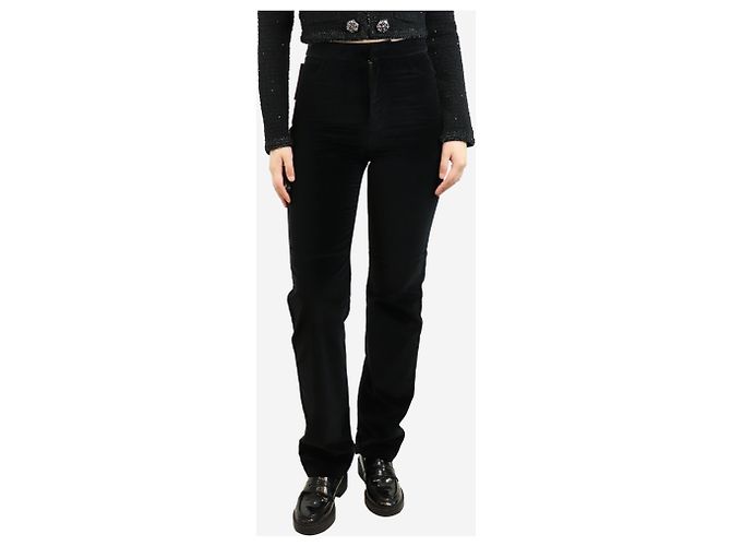 Autre Marque Schwarze Samt-Hose mit geradem Bein - Größe S