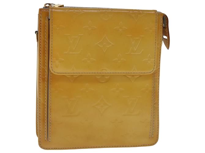 LOUIS VUITTON Monogram Vernis Motto Accessory Pouch Gris M91030 LV Auth bs19141 Grey Patent leather  ref.1764500