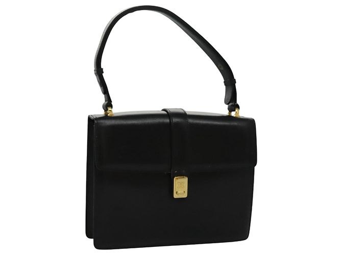 Céline Borsa a Spalla CELINE in Pelle Nera Oro Auth ar12705 Nero D'oro