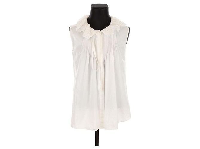 Chloé Blusa de algodón Blanco