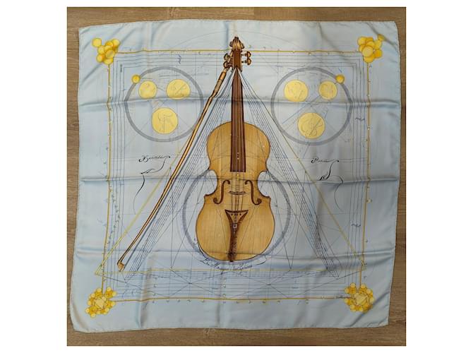 Hermès Silk scarves Light blue  ref.1766297