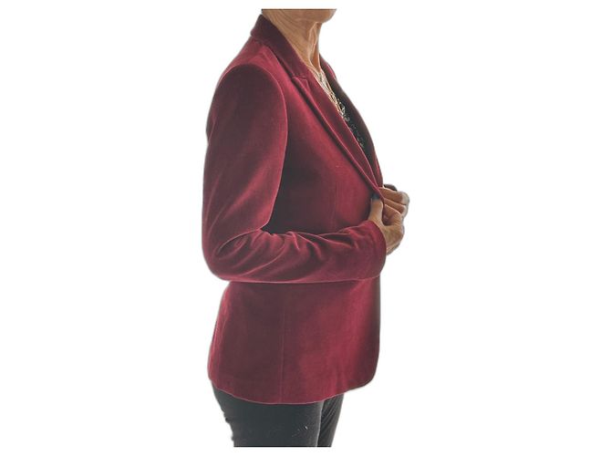 Blazer Caroll rojo oscuro de algodón Burdeos