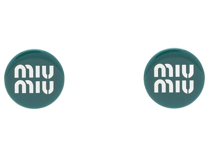 Orecchini Miu Miu Verde Abete e Bianco a Clip