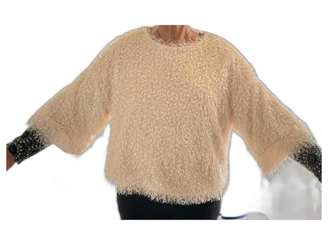 Autre Marque Corner Flora Pullover Eggshell Aus weiß 
