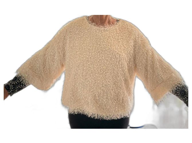 Autre Marque Pull Corner Flora Couleur Eggshell Blanc cassé